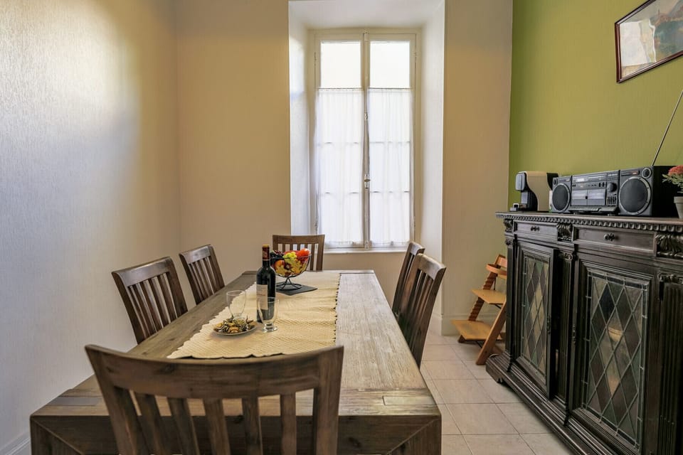 Large dining room next to the kitchen