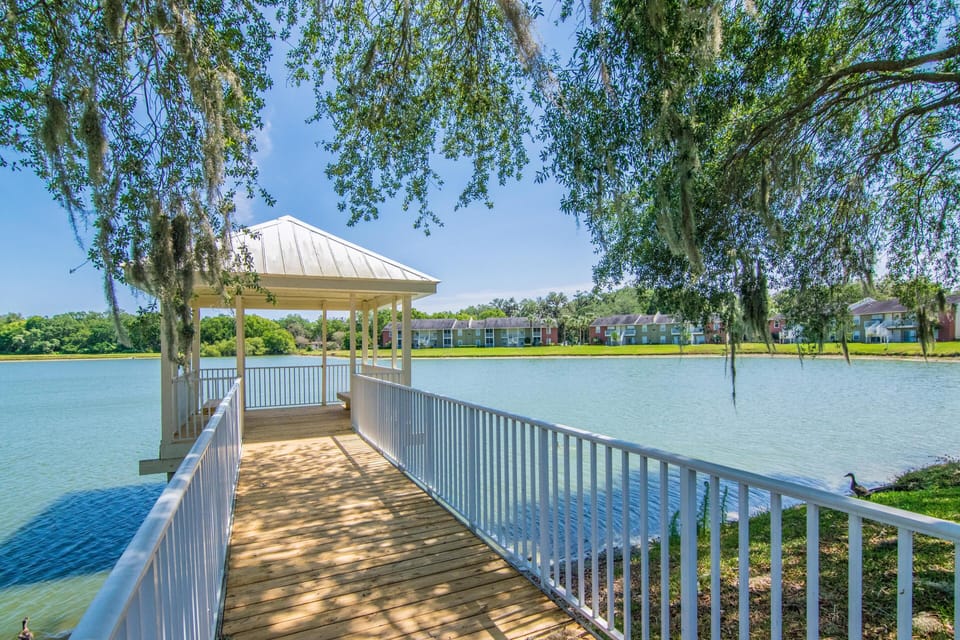 Gazebo off of pool area going out into Hendricks Lake