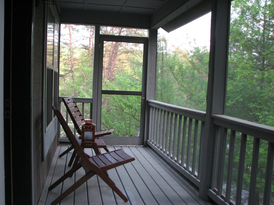 Enjoy your morning coffee in the screened porch.