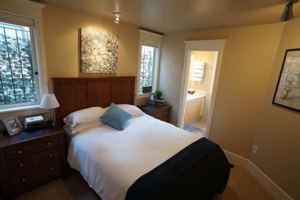 The north bedroom. Both have new, super comfy beds by Sterns & Foster
