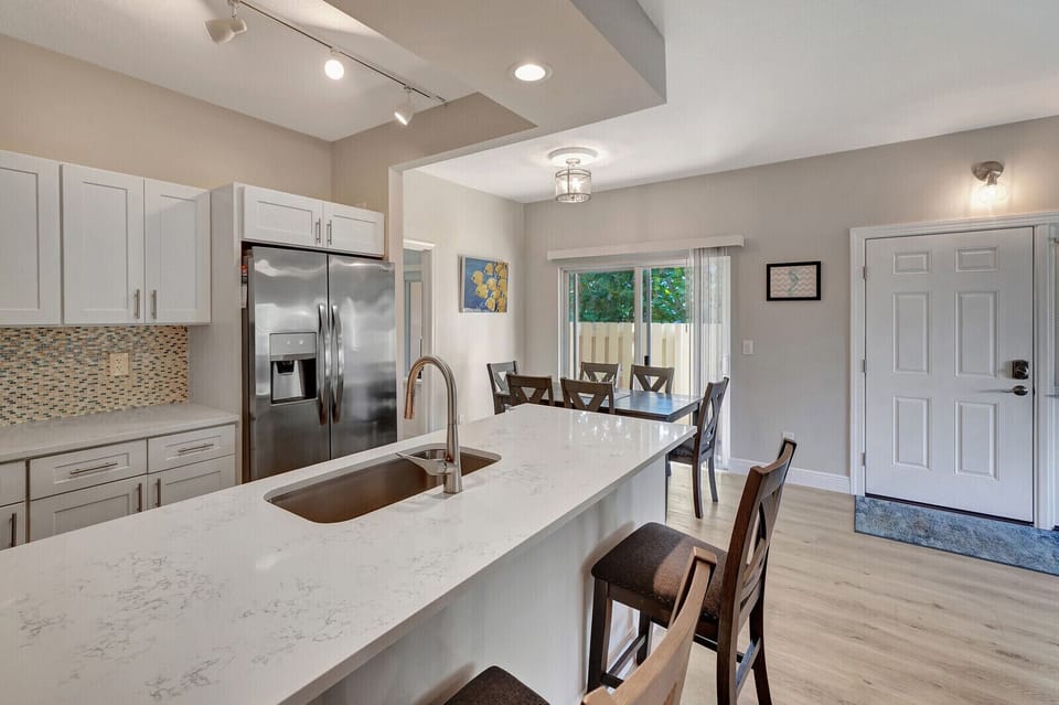 Kitchen Island and Dining Area