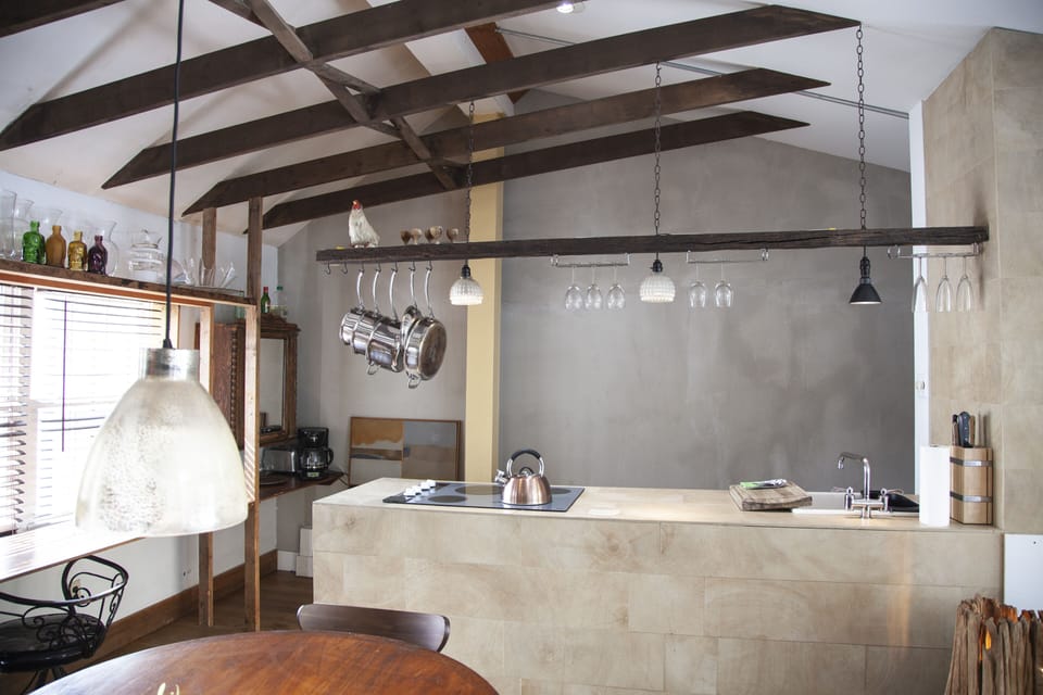 open living/dining area