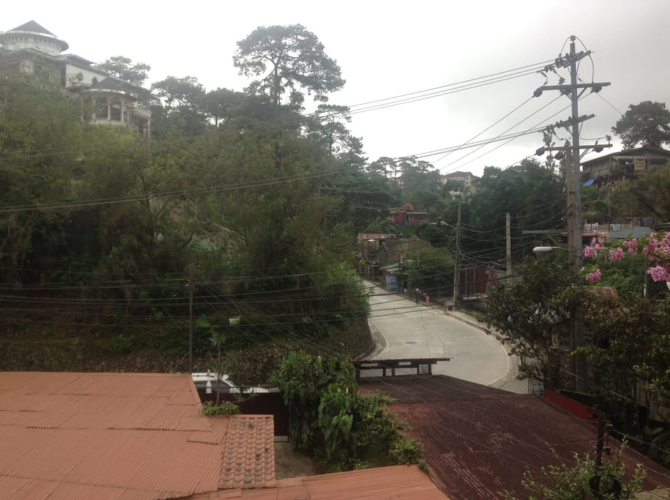 View from the right side of the front veranda, accessible from the living room.