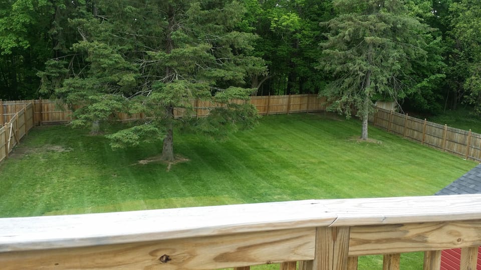 Private fenced back yard