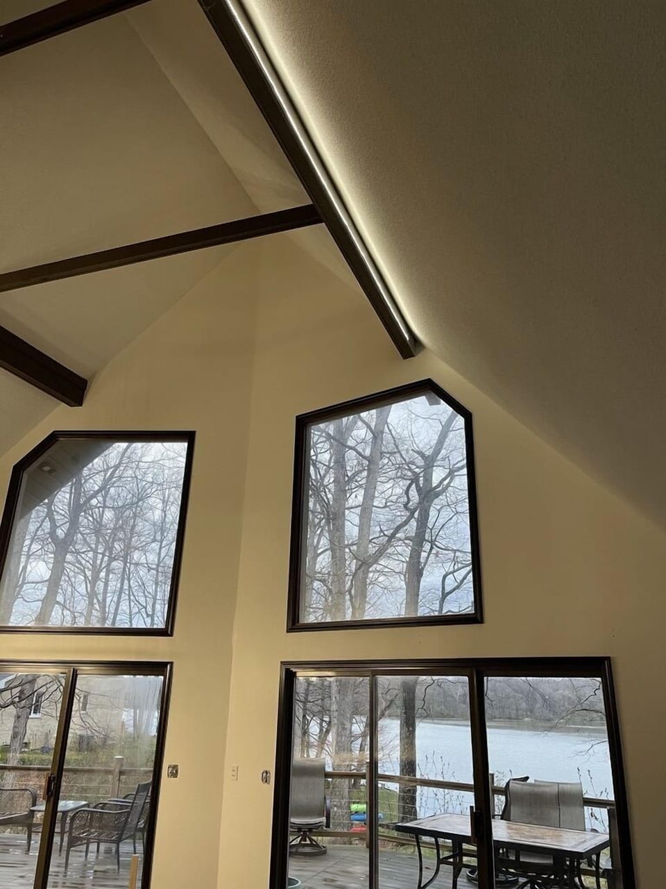 Light and airy inside. Wonderful when the morning sunshine fills this space!