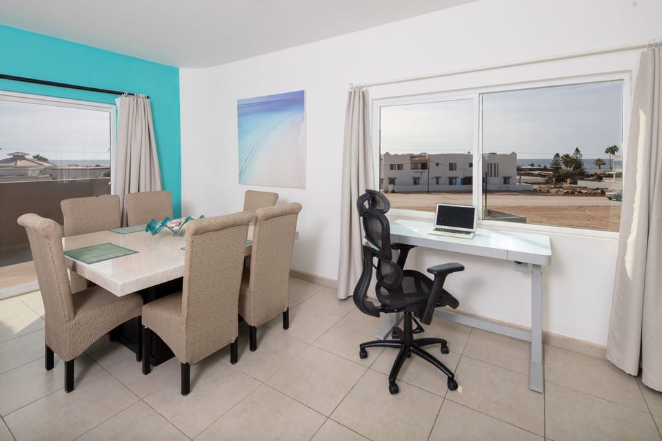 Modern Office space with fast internet. Desk can be raised to stand and work 