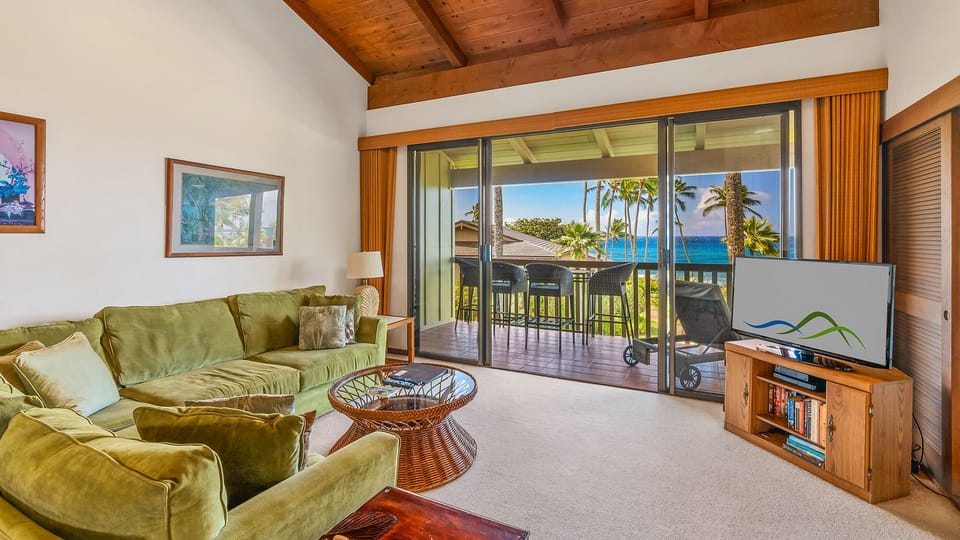 Nihi Kai Villas at Poipu #421 - Ocean View Living Room - Parrish Kauai
