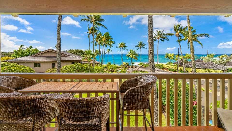 Nihi Kai Villas at Poipu #421 - Ocean View Dining Lanai - Parrish Kauai