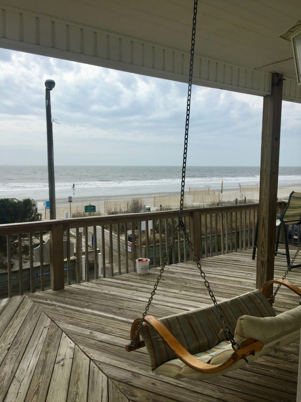 Front deck overlooking ocean.