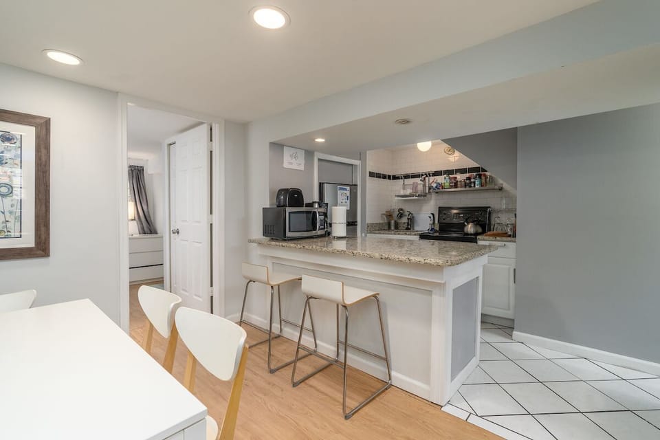 dining area and kitchen breakfast bar