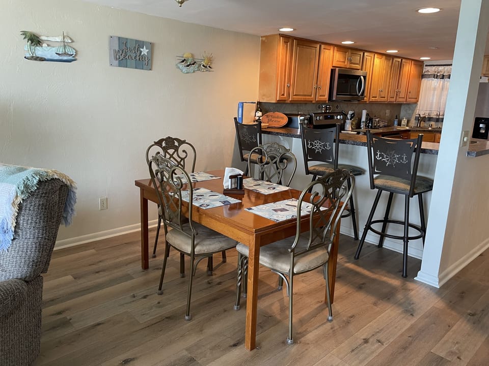 Dine at the table or bar