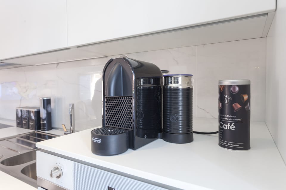 Nespresso coffee machine for yours morning coffee, complementary coffee pods. 