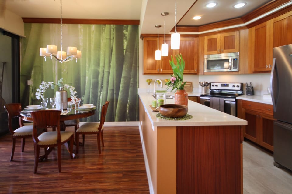 Dining room and kitchen