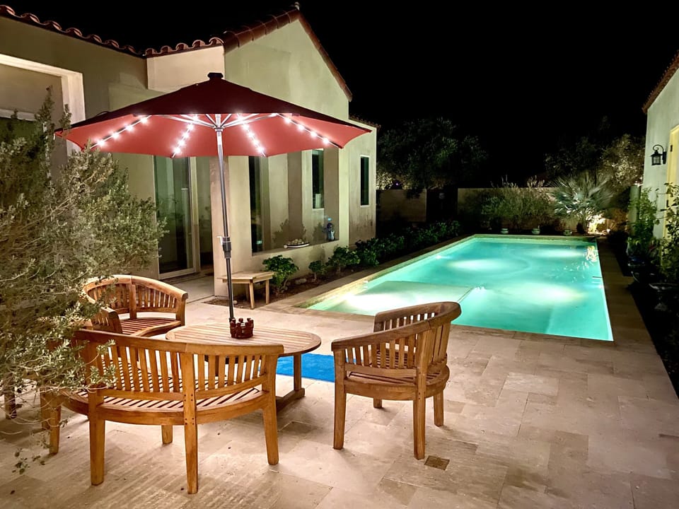 Salt water pool under the stars.