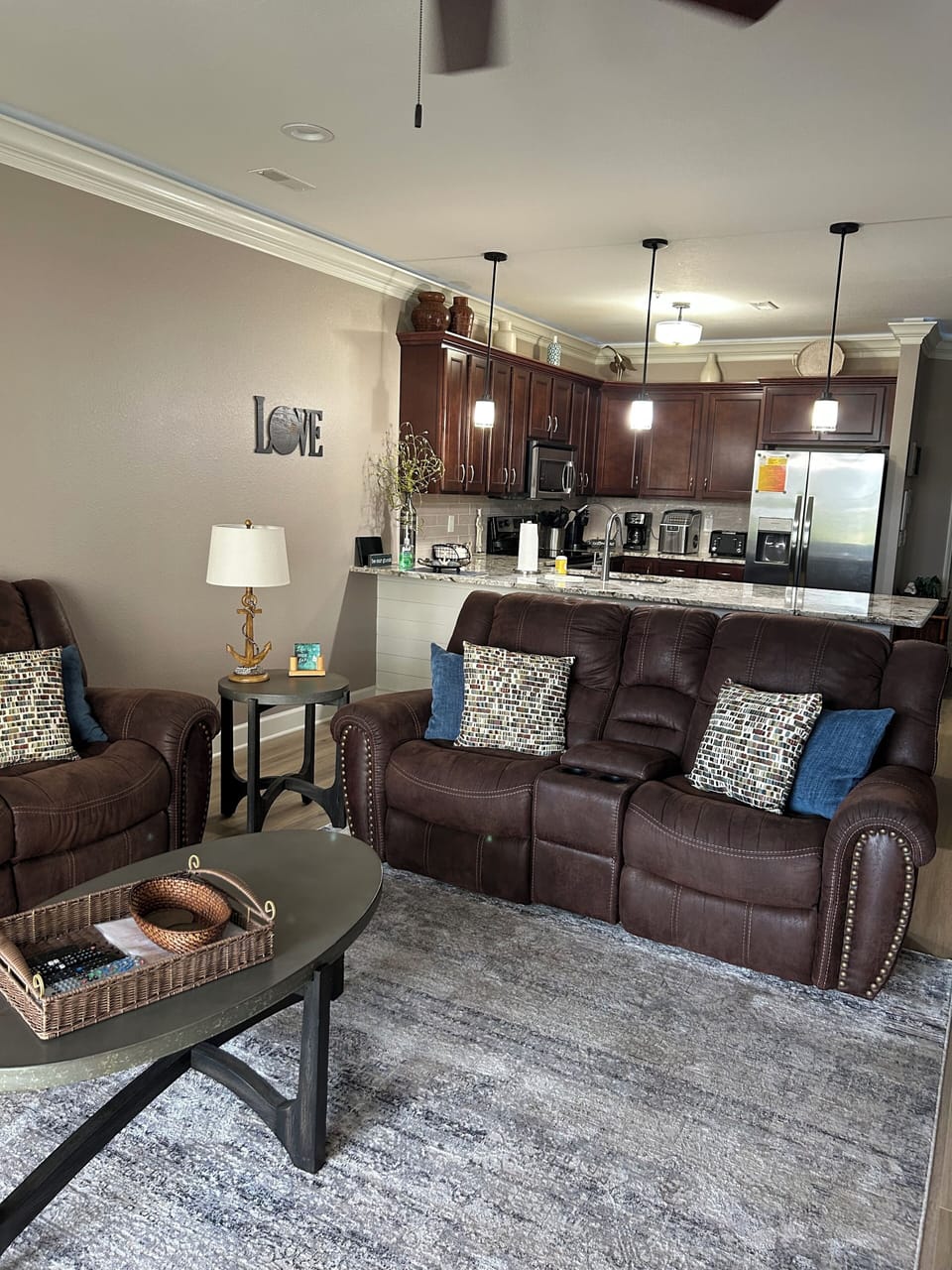 Family room and kitchen