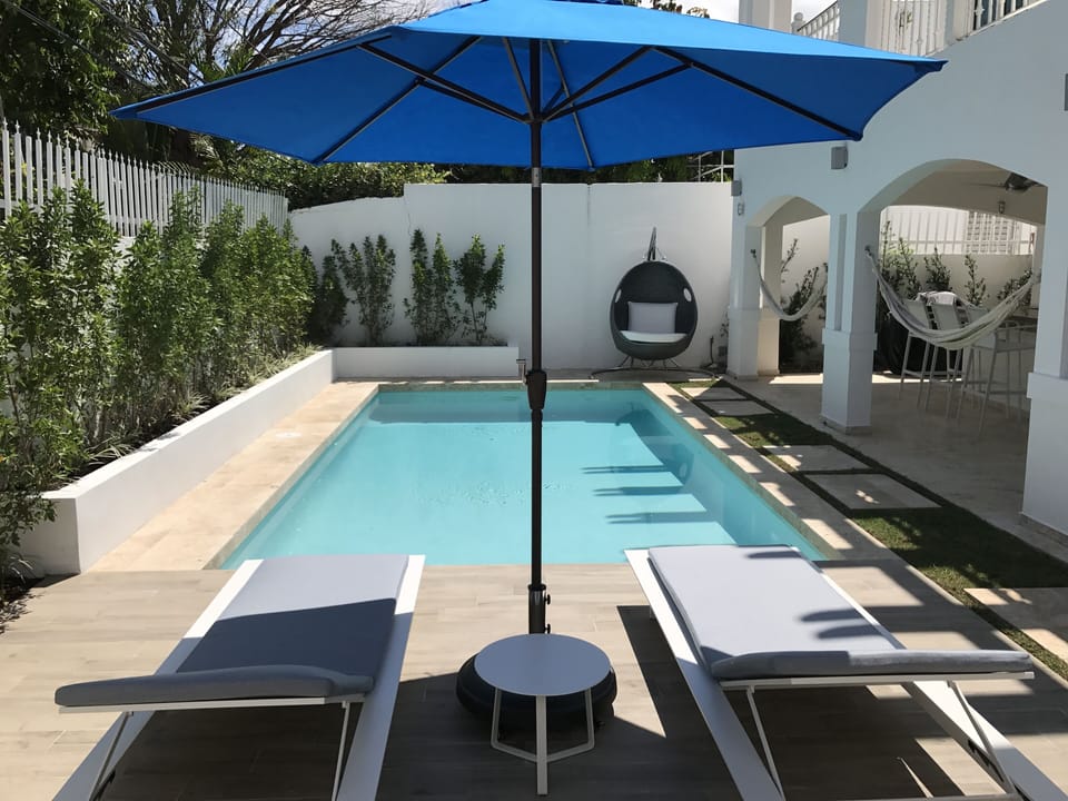 pool view from deck