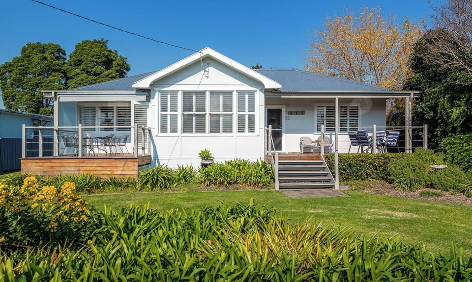 Two front decks facing the river