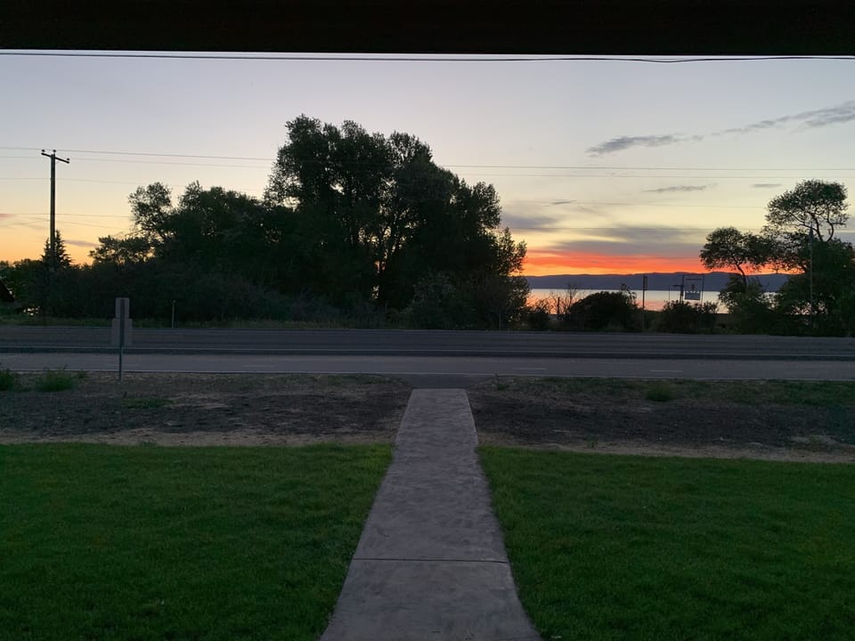View from front door and deck. 
