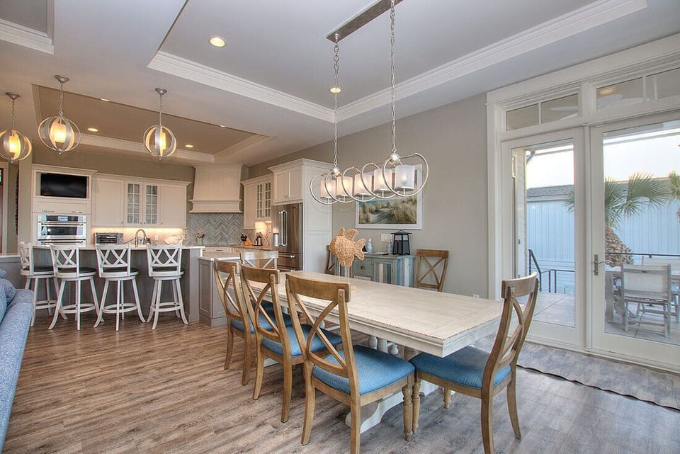 Large dining table for guests