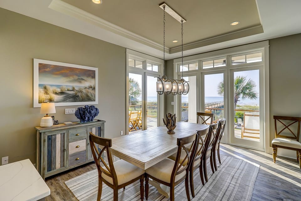 Large dining table for guests