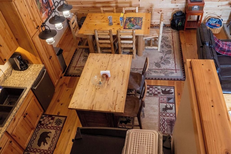 On the loft looking onto the kitchen.