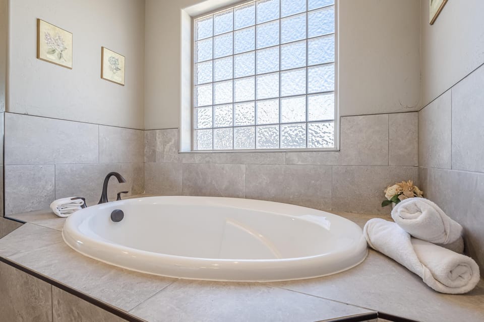 A soaking tub that lets the day melt away.