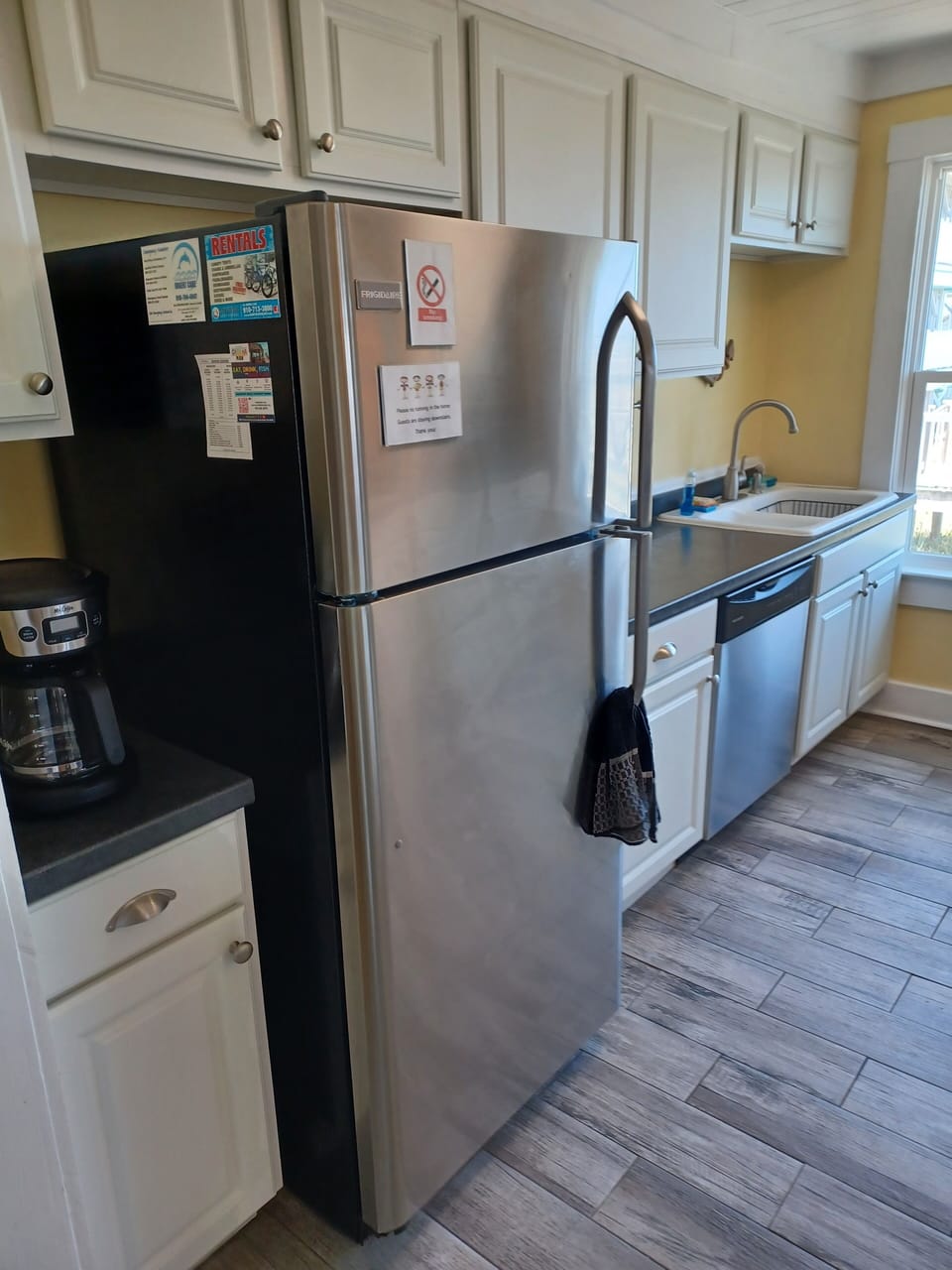 Full size refrigerator/freezer.