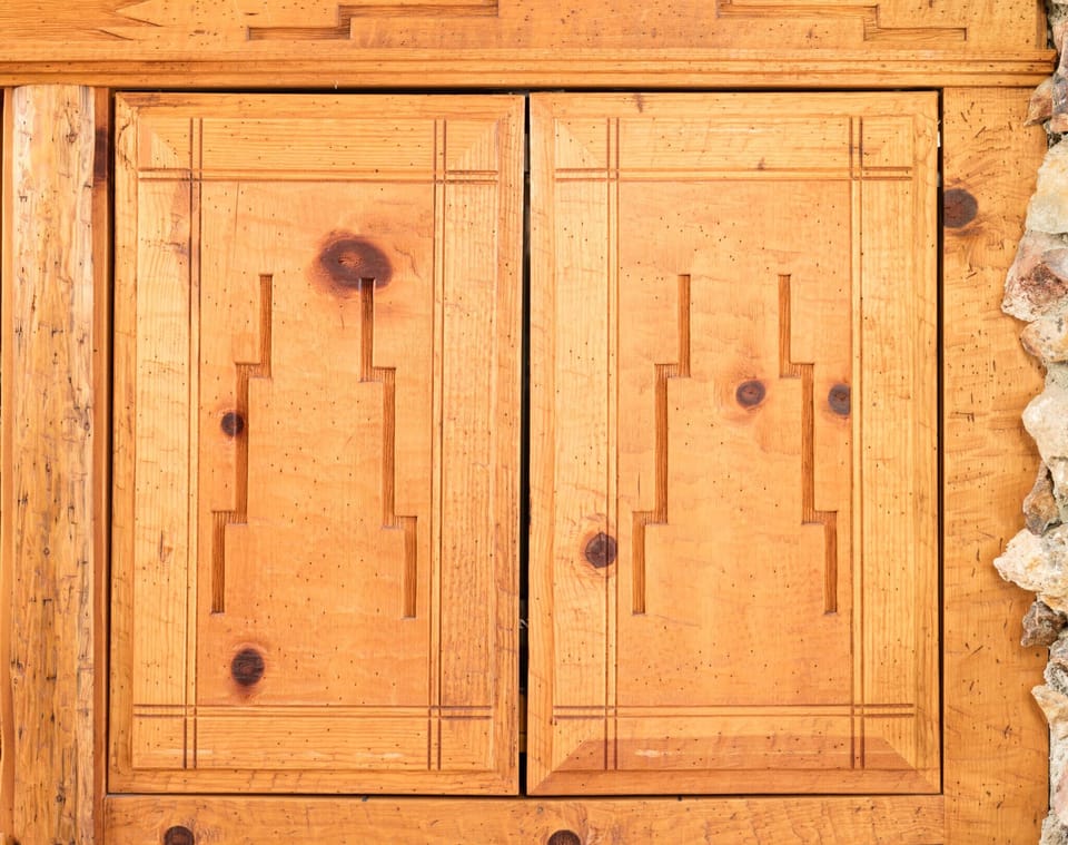 Custom hand carved cabinet doors
