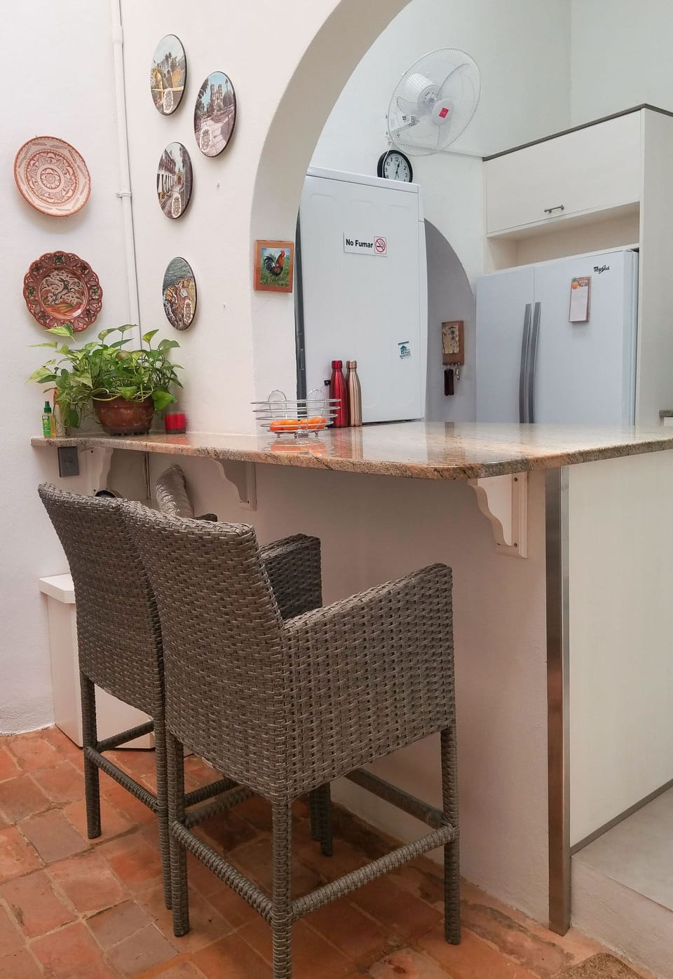 Bar stools at kitchen island
