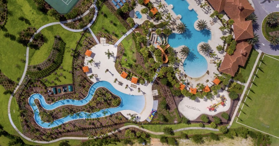 Lazy River, slide, beach volleyball, tennis, pickleball, hot tub, clubhouse, gym
