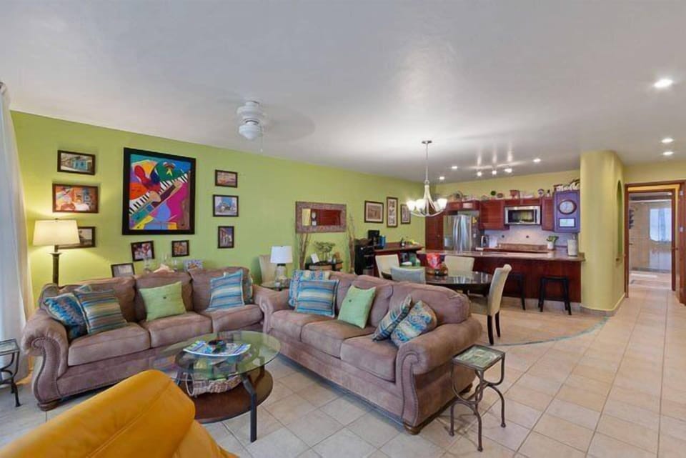 The condo has a large common area