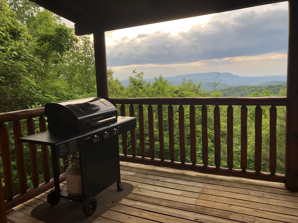 Main floor deck view with gas grill