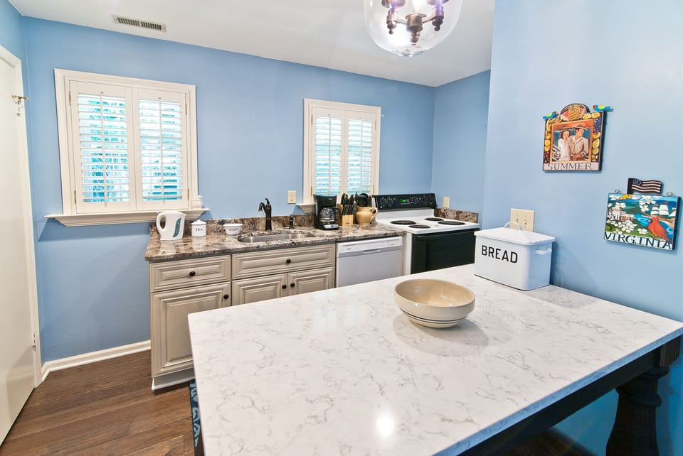 Kitchen with granite and new appliances 