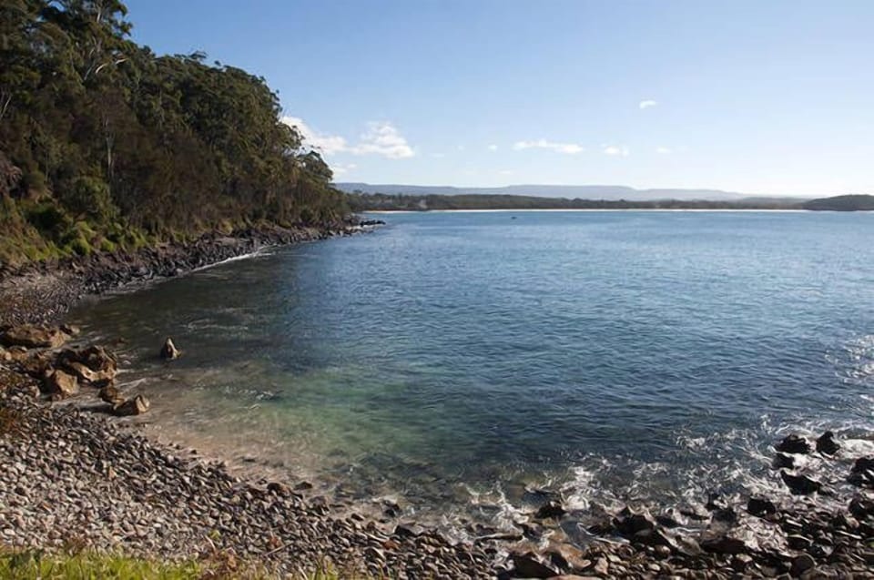private beach across the road