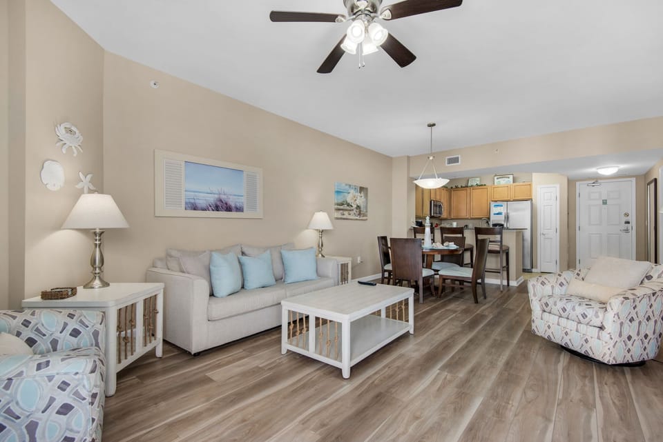 Living room to kitchen view