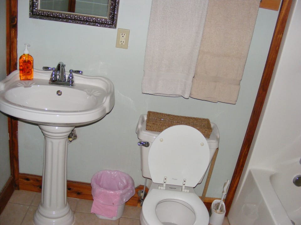 full bathroom to master bedroom in the upper living area