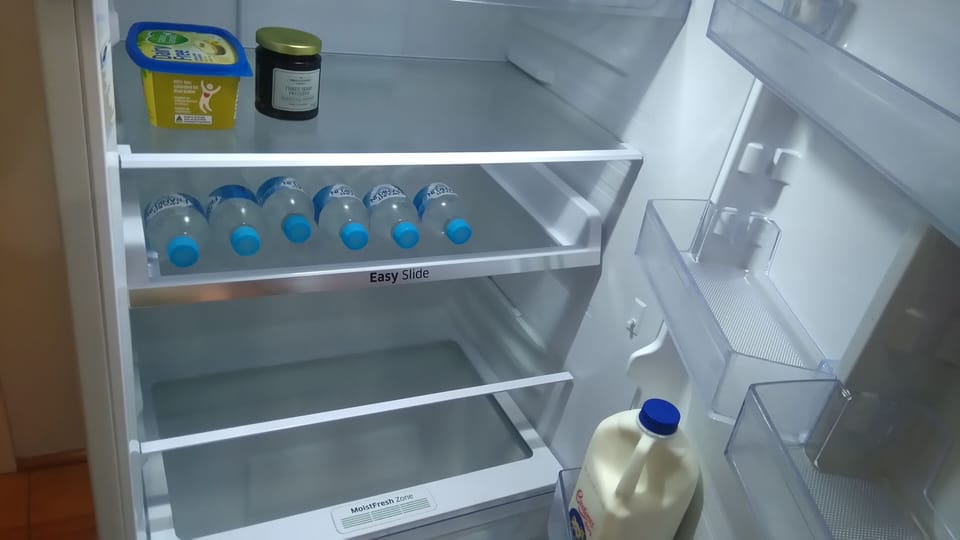 Complimentary welcome package -Milk,butter,jam and water bottles provided.