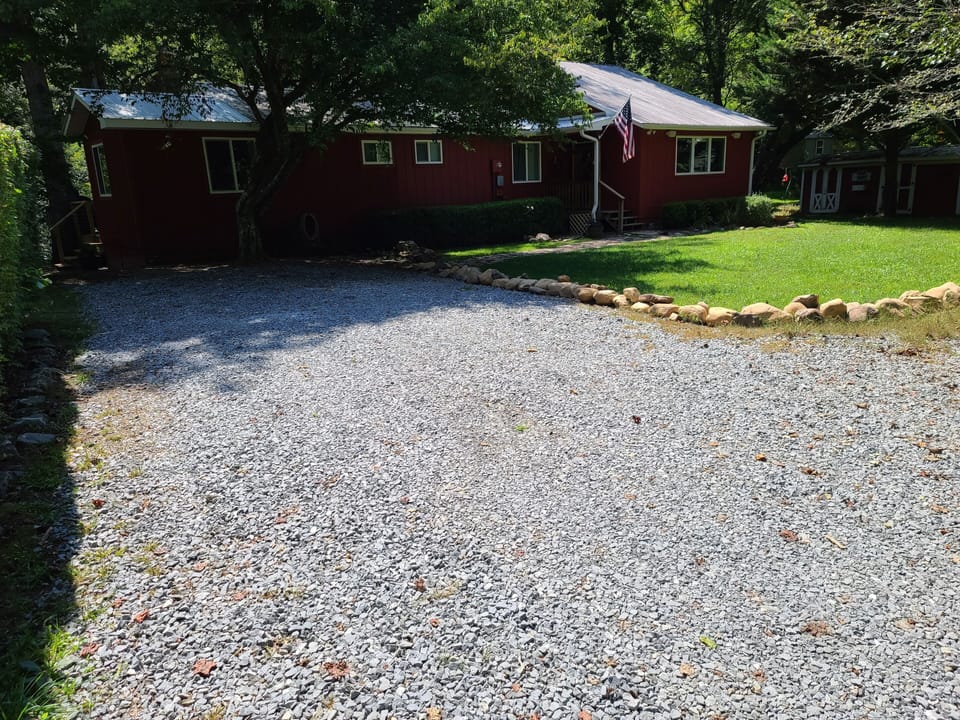 Front yard driveway and parking area.
