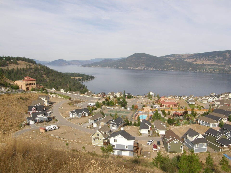 Looking down to Westside Road, from upper loop of the resort.