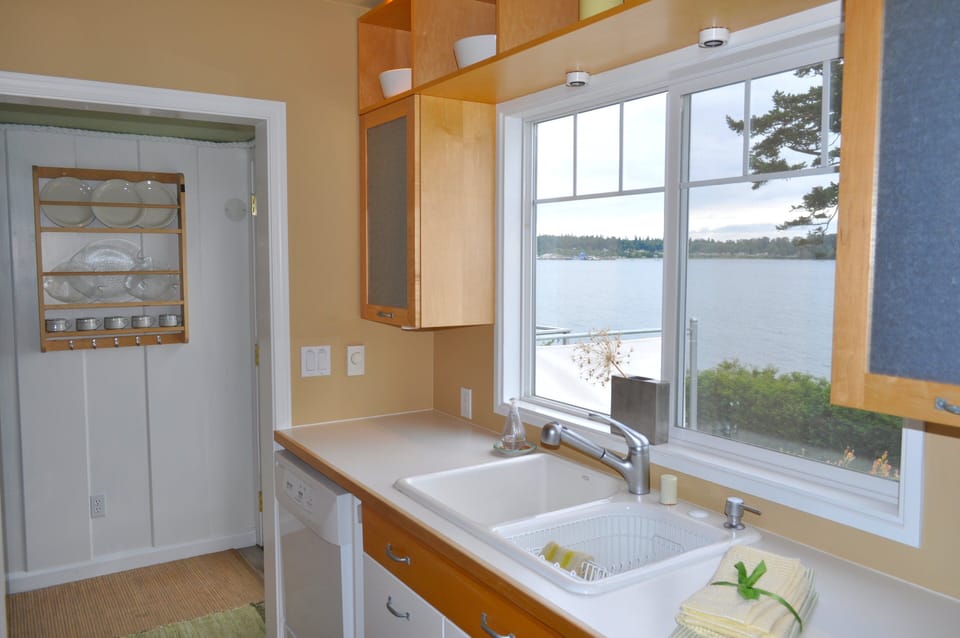 We have a dishwasher, although you may opt for hand-washing with this view. 
