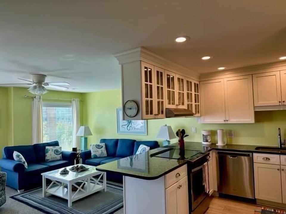 kitchen into living room