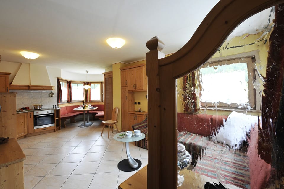 Open plan living room and kitchen