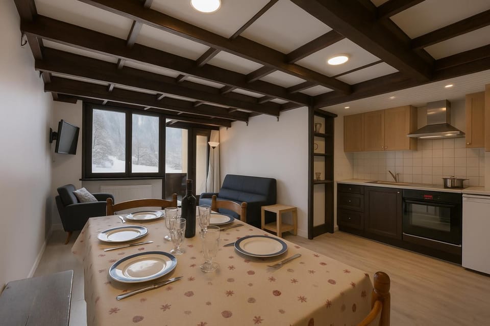 Dining room and open kitchen