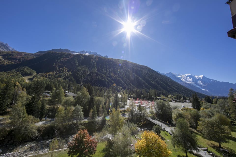 Fabulous view of Les Grands Montets & Mont Blanc