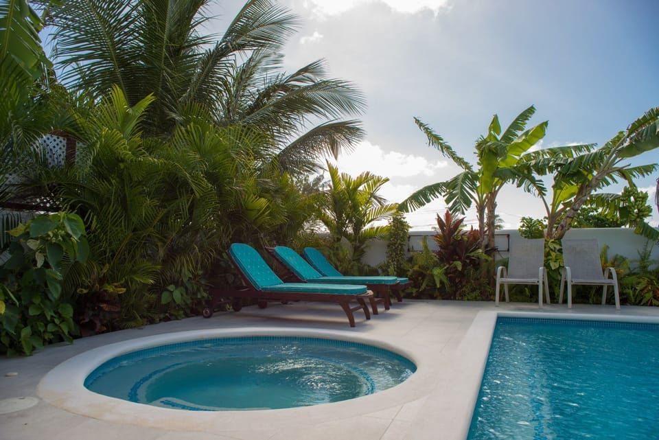 Solar heated jacuzzi