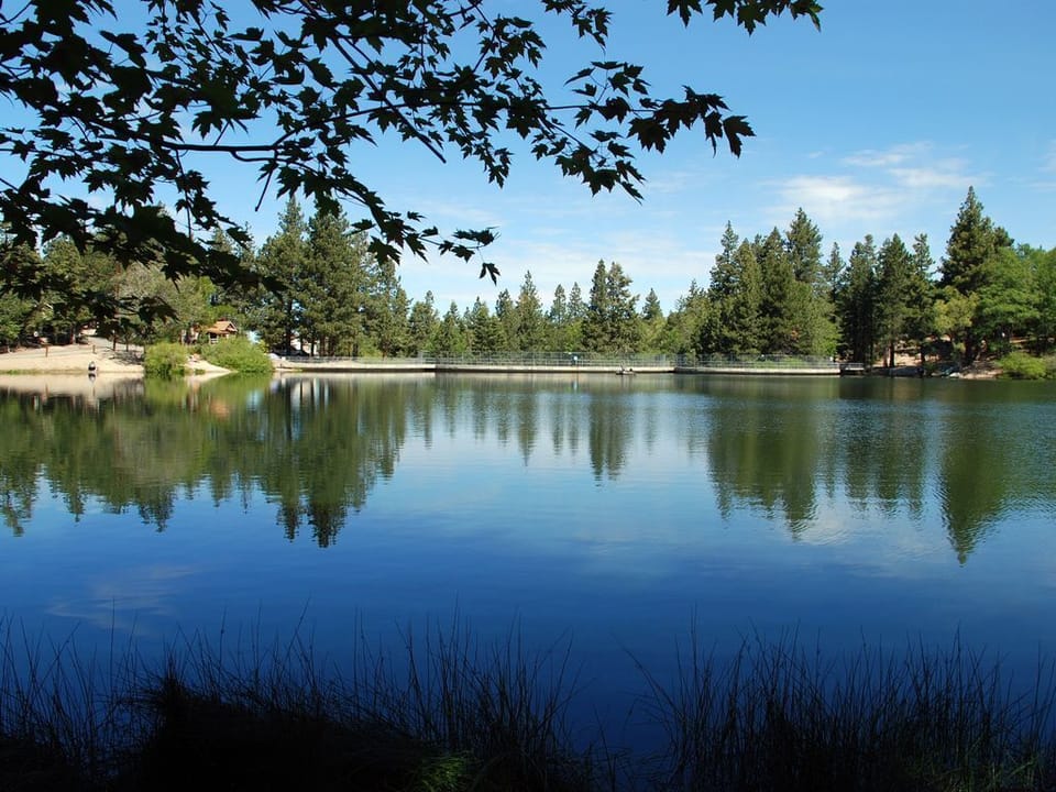 Sparkling Green Valley Lake is only 1 mile away from our cabin. Forested hiking trails are only a minute walk down the road.