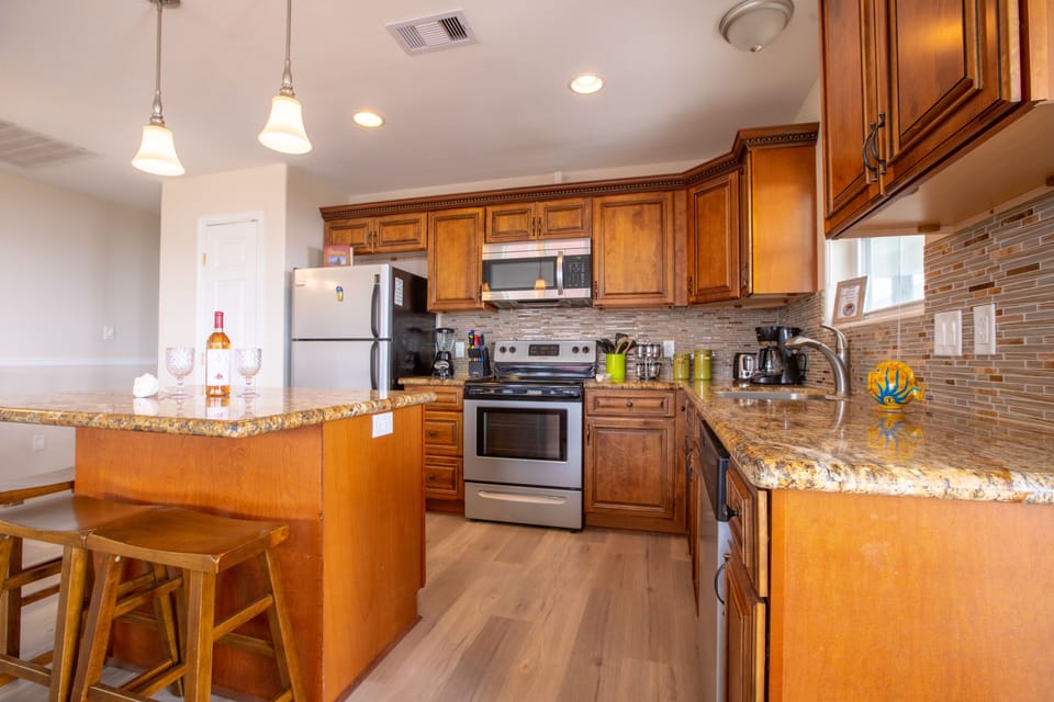 Refrigerator, stove, microwave
