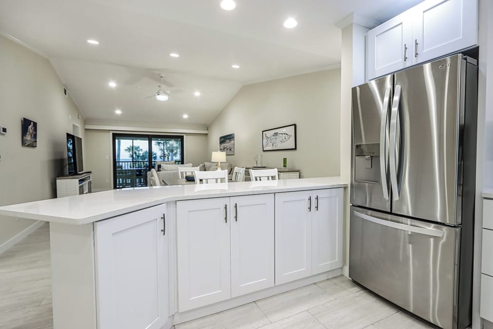 Kitchen with stainless steel appliances