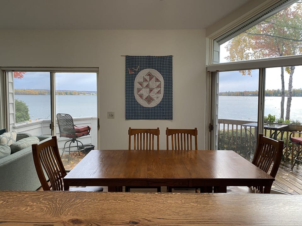 View from the sink... I can watch my kids on the beach from the kitchen