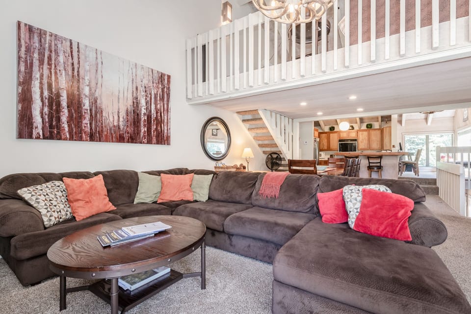 Living room, Loft, kitchen and nook view